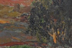 Original Oil On Canvas California Artist Edward Holslag Landscape Countryside