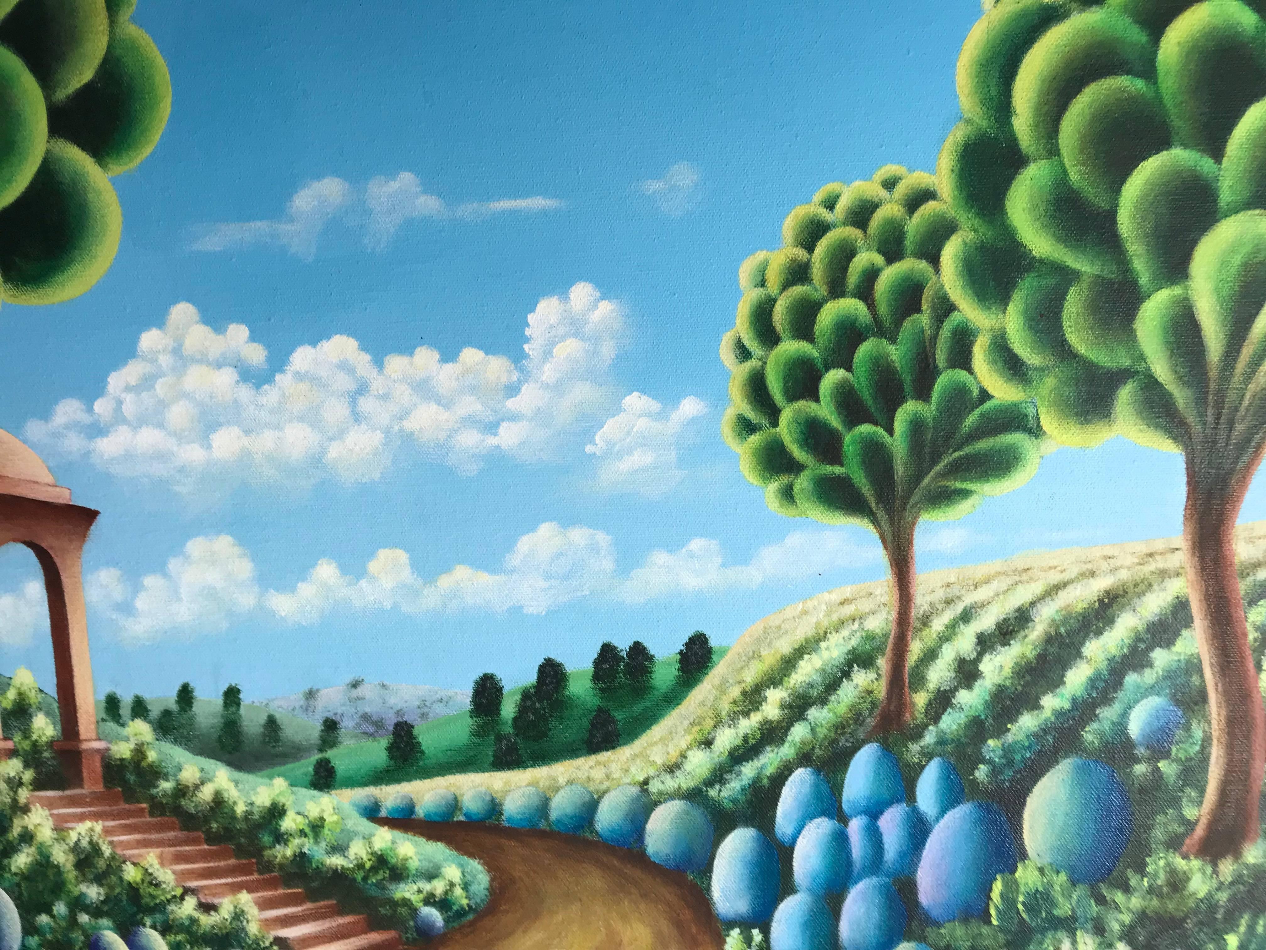 Organic Modern Original Oil on Canvas Dreamscape by Andy Russell, Buffalo, NY