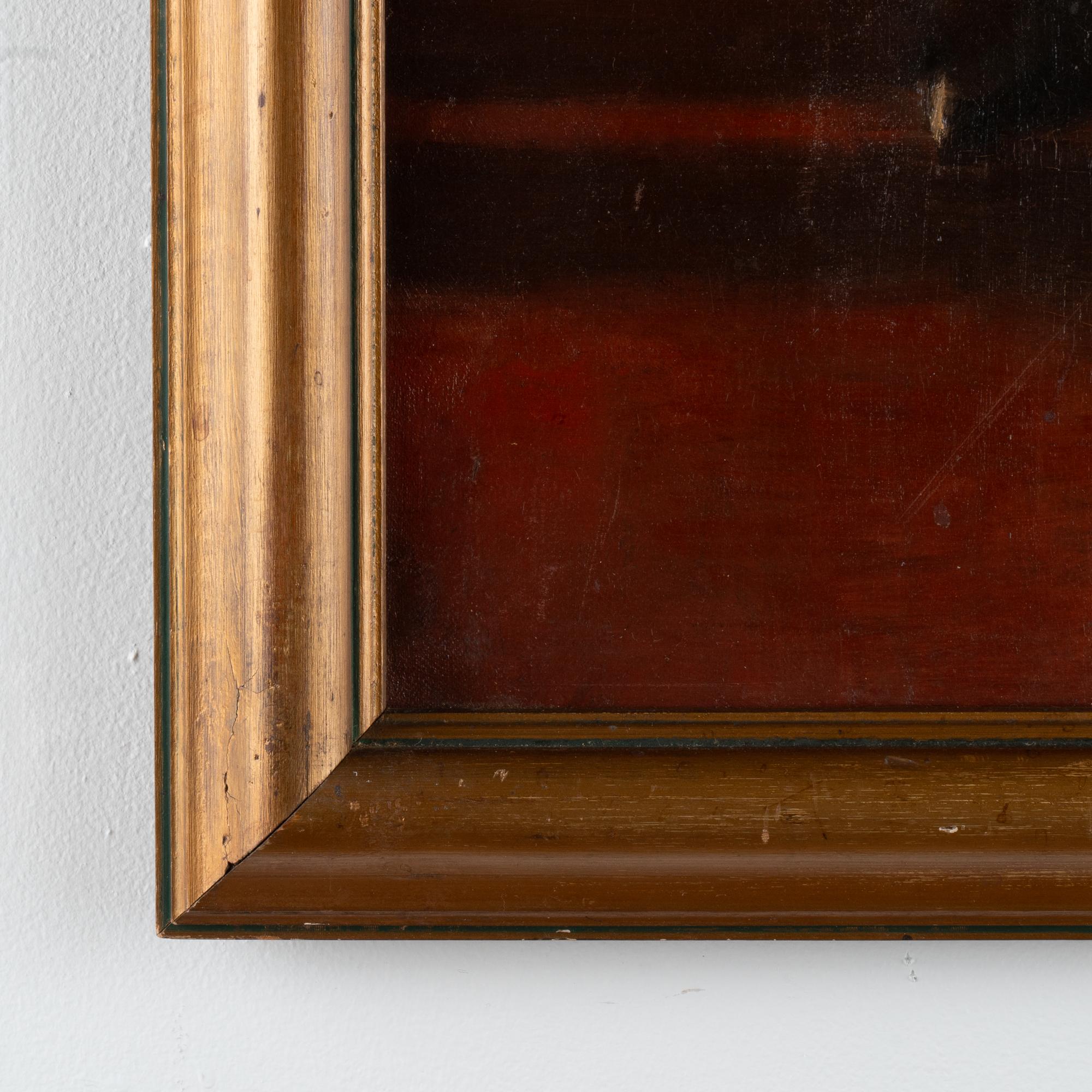 Olio originale su tela Interno di donna che legge, firmato da Edvard Anders Saltof in vendita 2