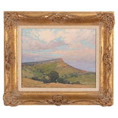 Huile sur toile originale de paysage, signée Dwight C. Holmes, 1949