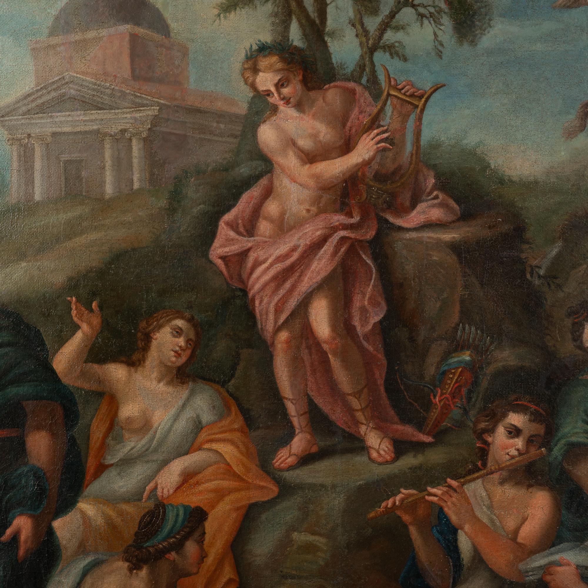18th Century and Earlier Original Oil On Canvas Large Allegorical Painting, Italian School 1750-1800 For Sale