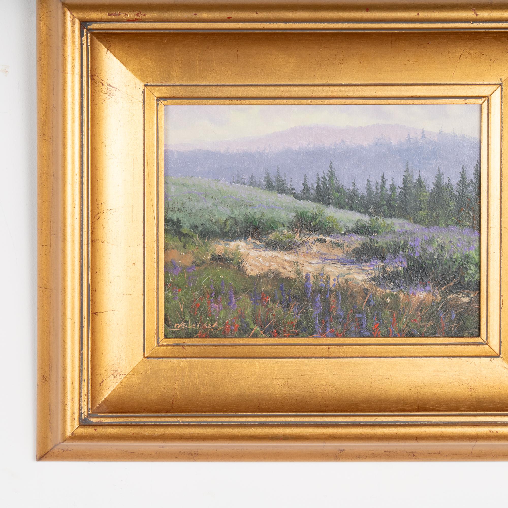 20th Century Original Oil on Canvas Mountain Landscape Painting, Thomas DeDecker circa 1951
