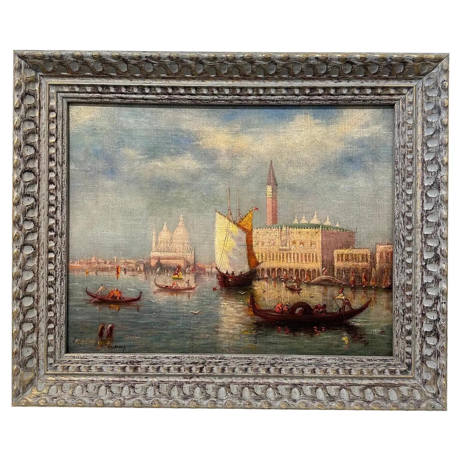 Huile sur toile originale de Venise, Italie en vente