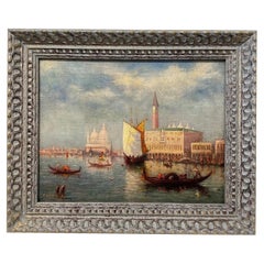 Vintage Original Oil on Canvas of Venice, Italy