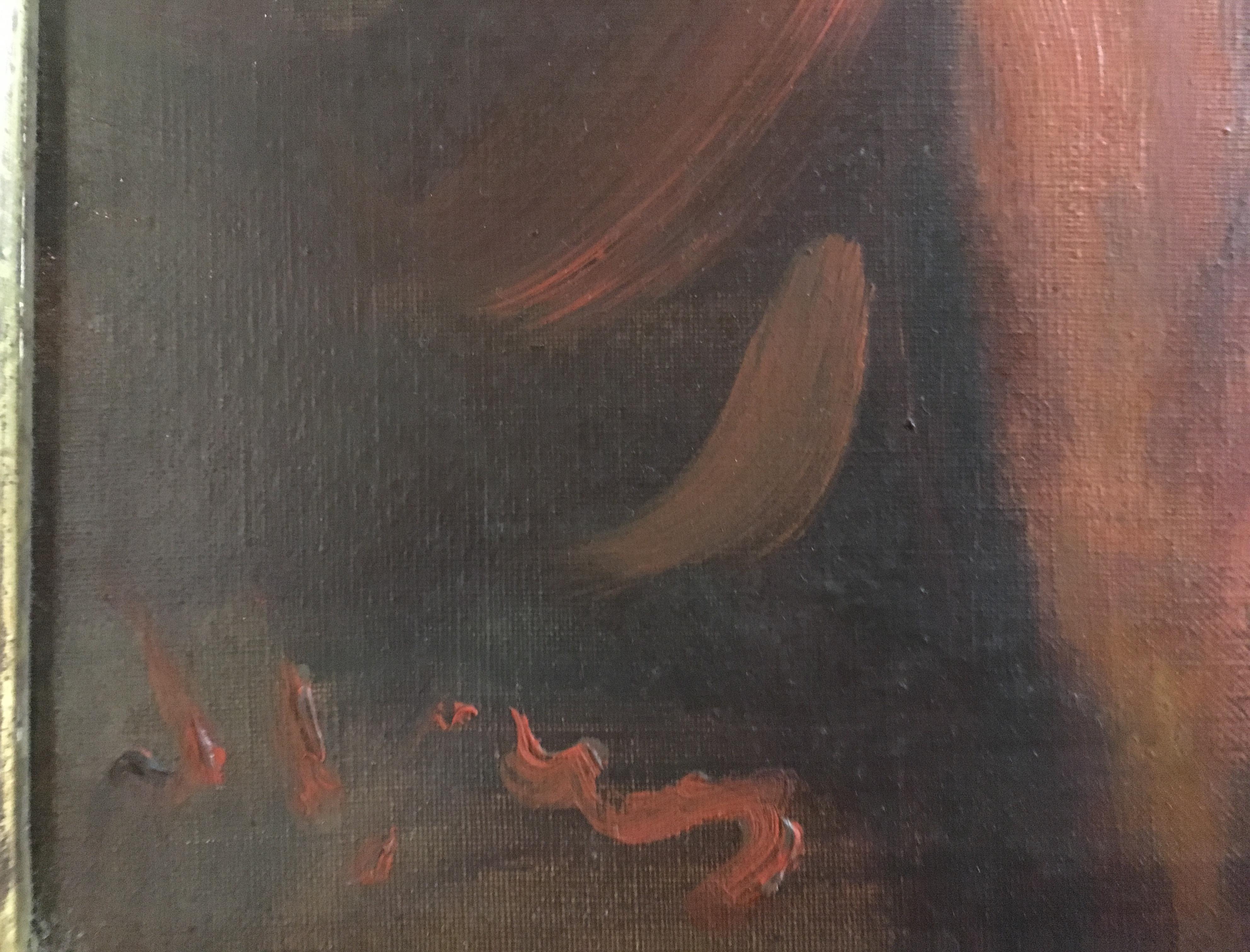Original oil on canvas figurative painting by listed French artist Sylvain Vigny. He was born in Vienna, Austria on April 8, 1903 lived and created many works of art while living in France. 

Sylvain Vigny was a self taught painter of figures,