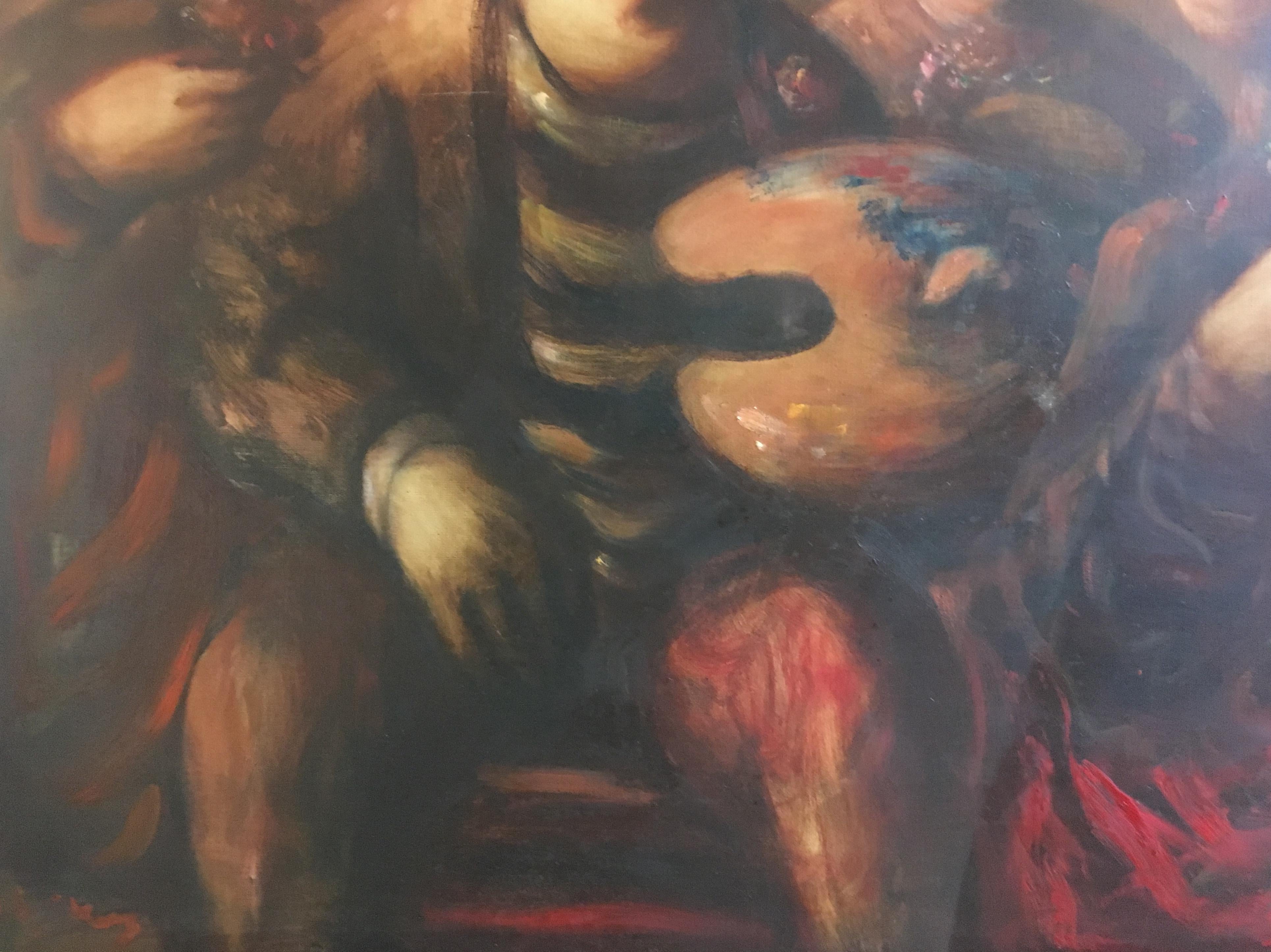 20th Century Sylvain Vigny Original Oil on Canvas Figurative Painting, Signed