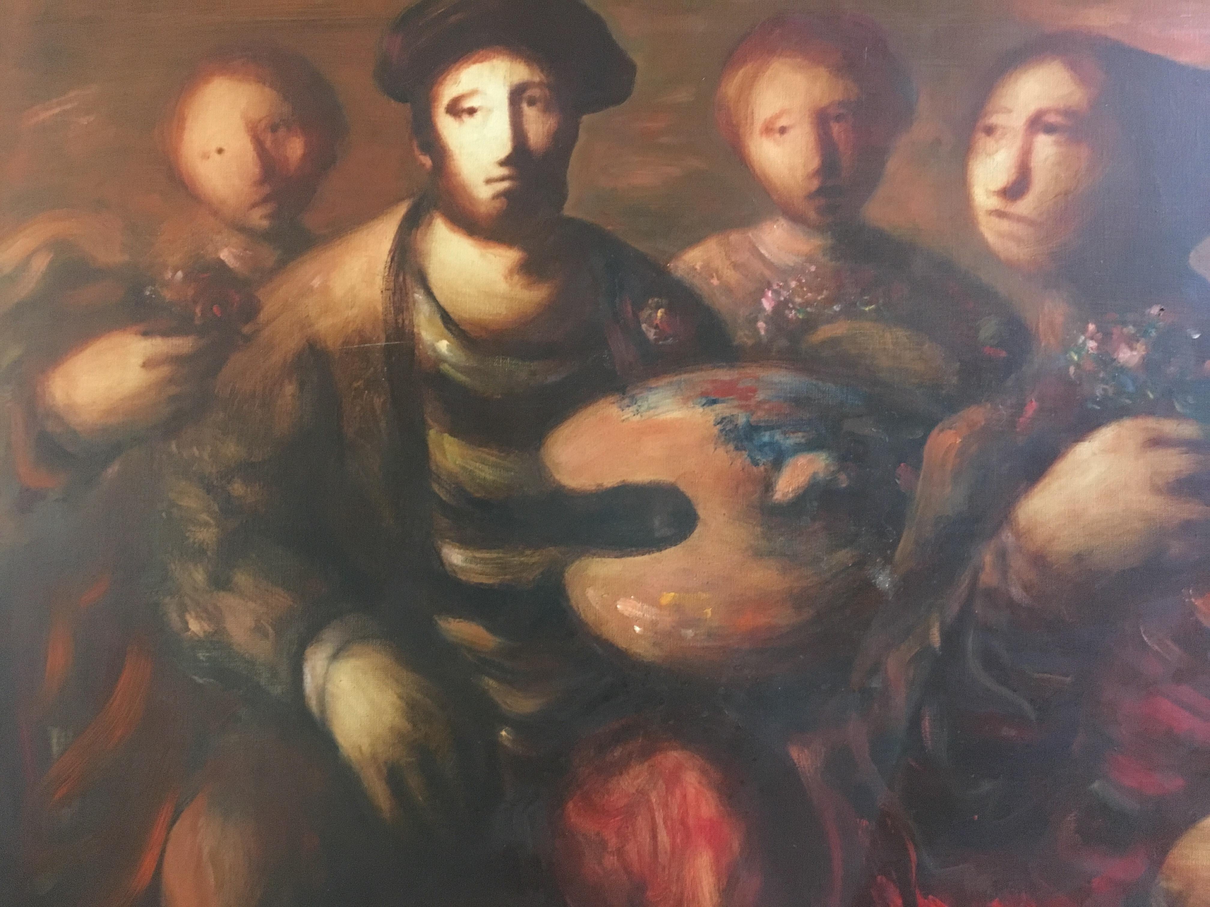 Sylvain Vigny Original Oil on Canvas Figurative Painting, Signed 1