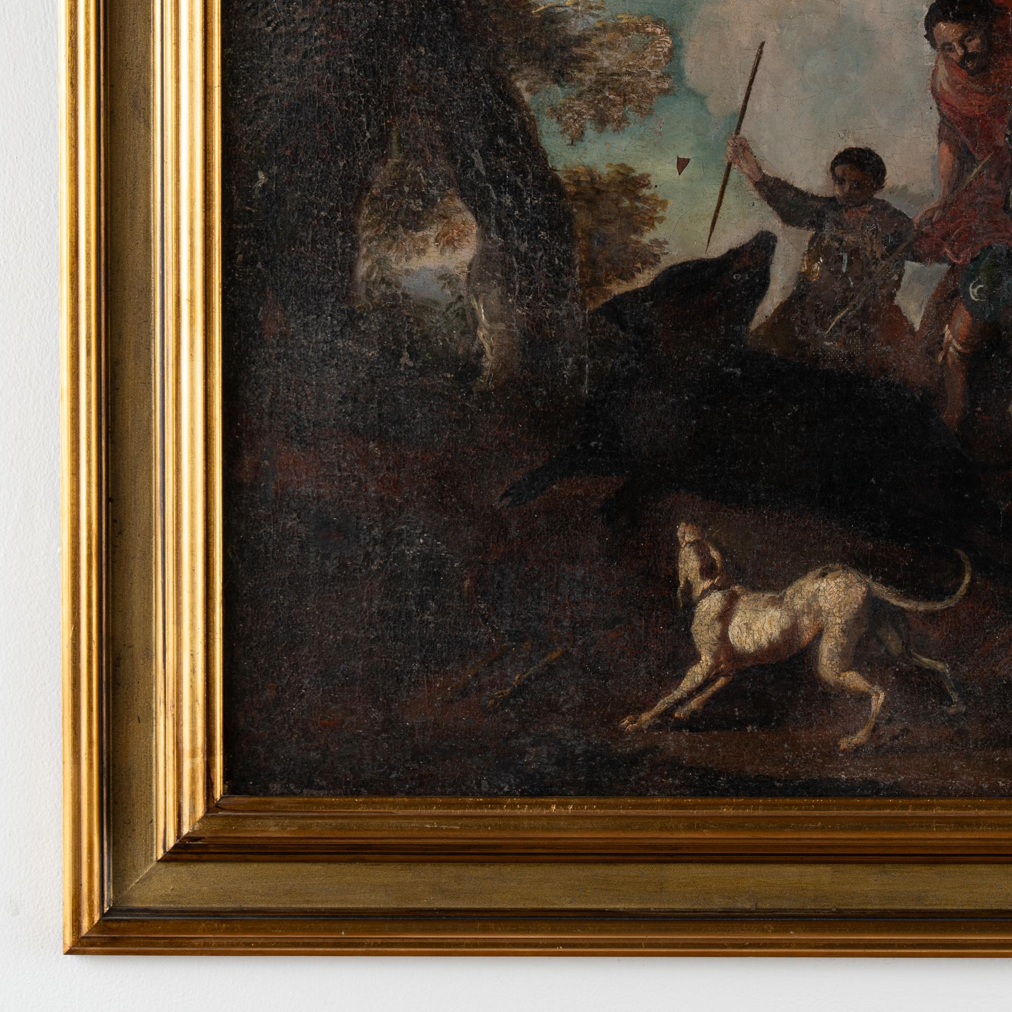 Original Oil on Canvas Painting of Hunter on Horseback, Italy circa 1760-80 For Sale 5