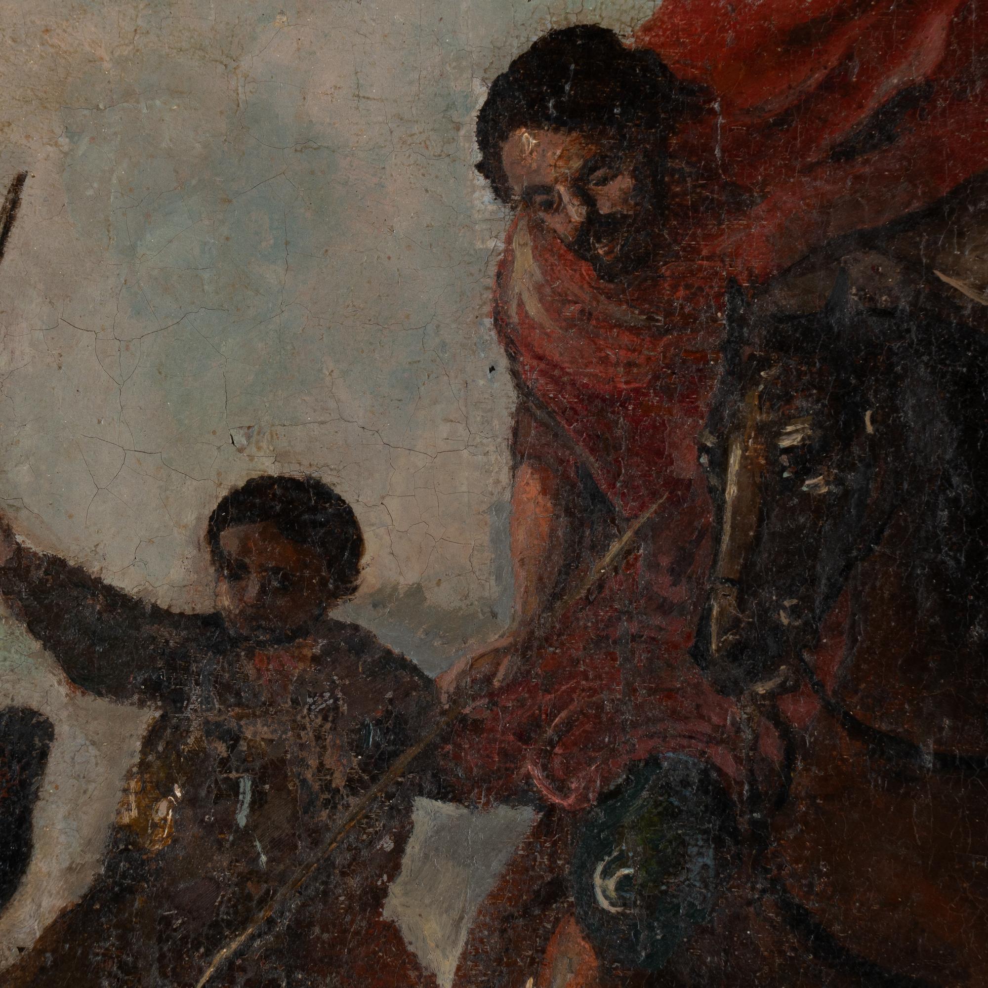 Original Oil on Canvas Painting of Hunter on Horseback, Italy circa 1760-80 For Sale 1
