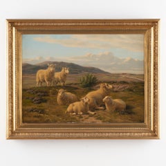 Original Oil on Canvas Painting of Sheep, Signed and dated A.P Madsen 1886