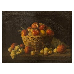 Original Oil on Canvas Painting of Still Life with Pomegranates by Joaquín Millá