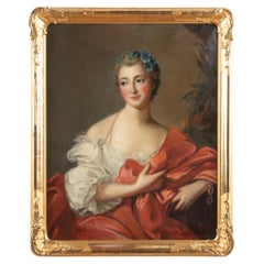 Huile originale sur toile Portrait d'Elisabeth-Louise de Boullogne, vers 1925 
