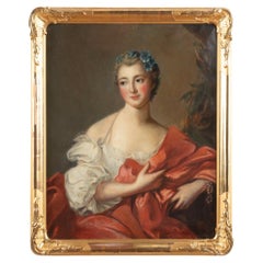 Original Oil on Canvas Portrait of Elisabeth-Louise de Boullogne, circa 1925 