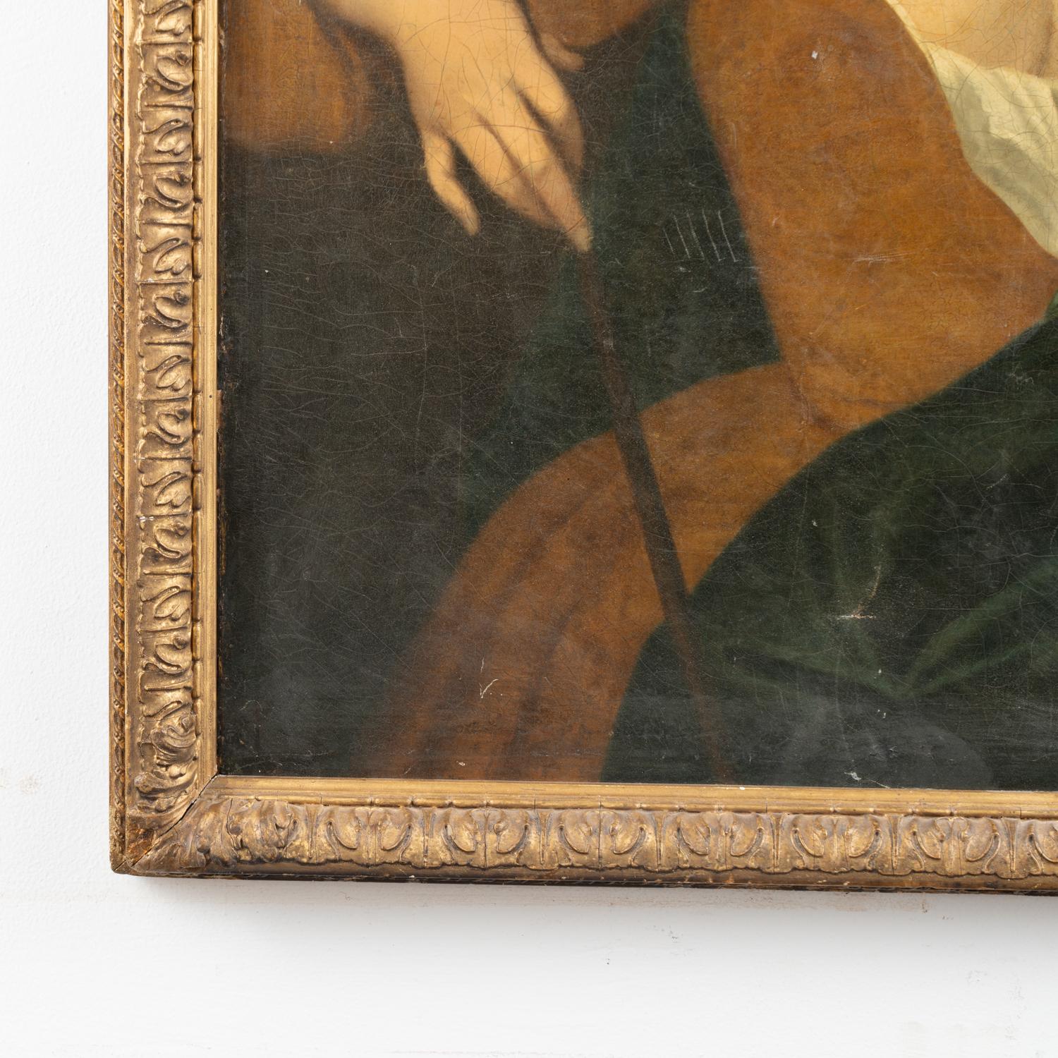 Original Öl auf Leinwand Porträt einer Dame mit Reitgerte, Schweden um 1700er Jahre im Zustand „Gut“ im Angebot in Round Top, TX