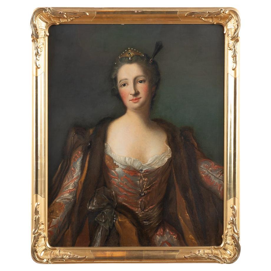 Óleo original sobre lienzo Retrato de la marquesa de Broglie, Francia, hacia 1925