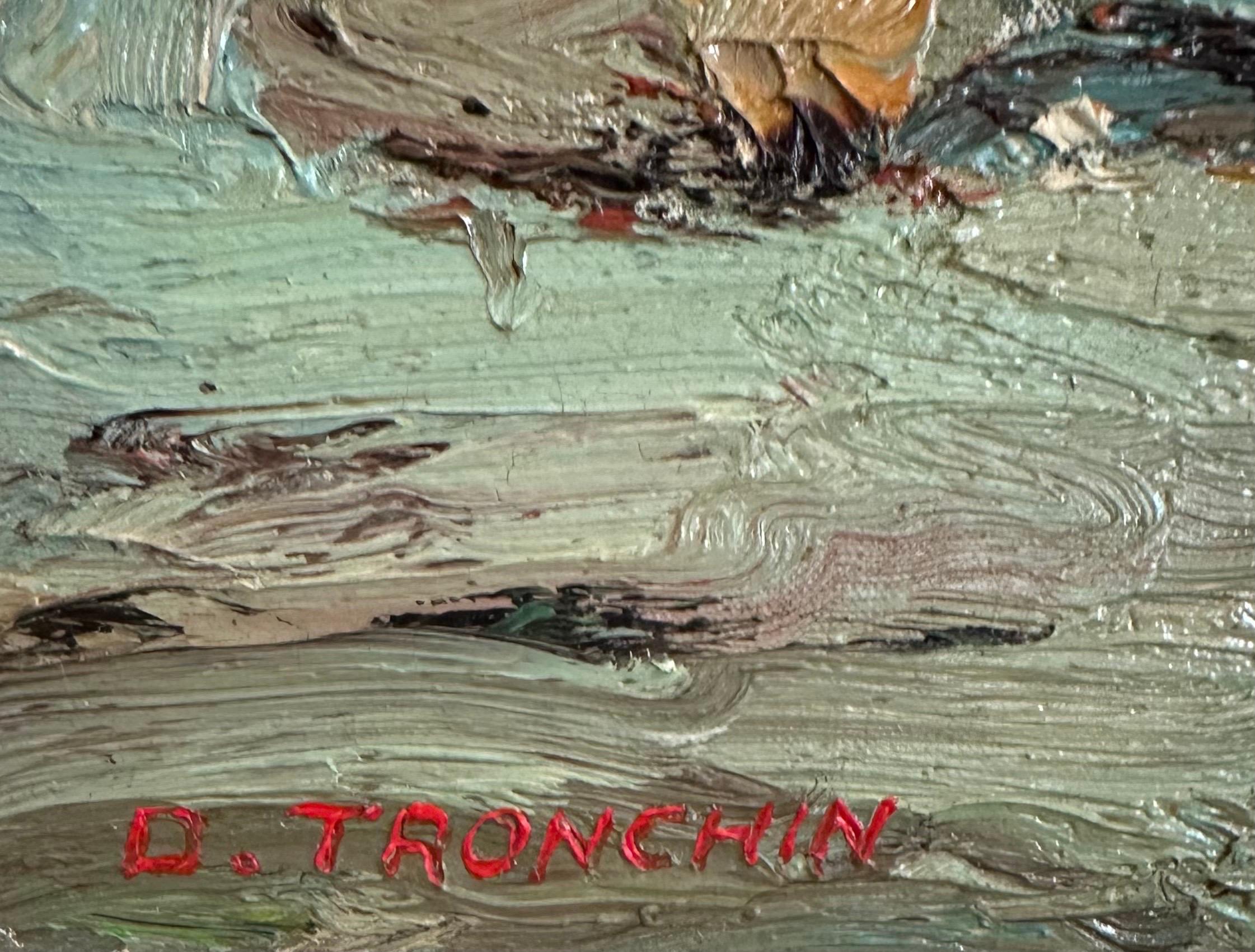 Paisaje marino original al óleo sobre lienzo del artista italiano Dino Tronchin en venta 1