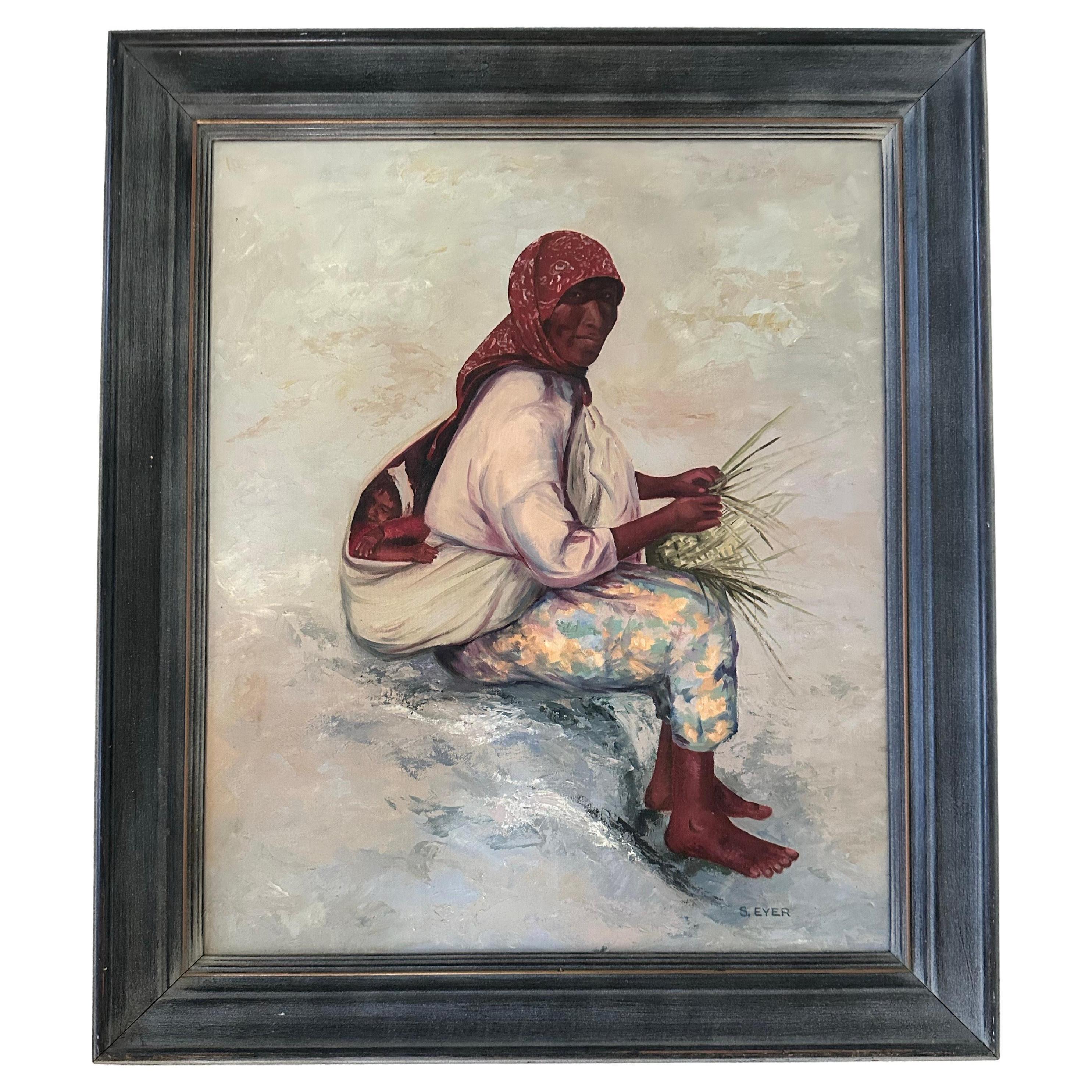 Original Oil on Canvas Southwest American Indian Portrait by Susan Eyer-Anderson