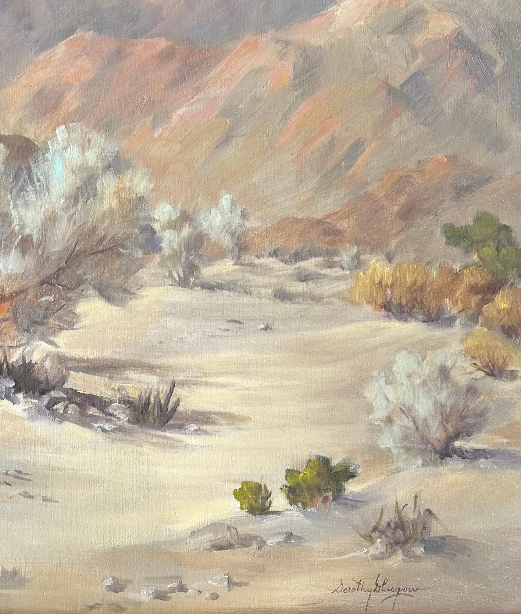 Hand-Painted Original Oil on Canvas Southwest Desert Plein Air Painting by Dorothy Glascow For Sale