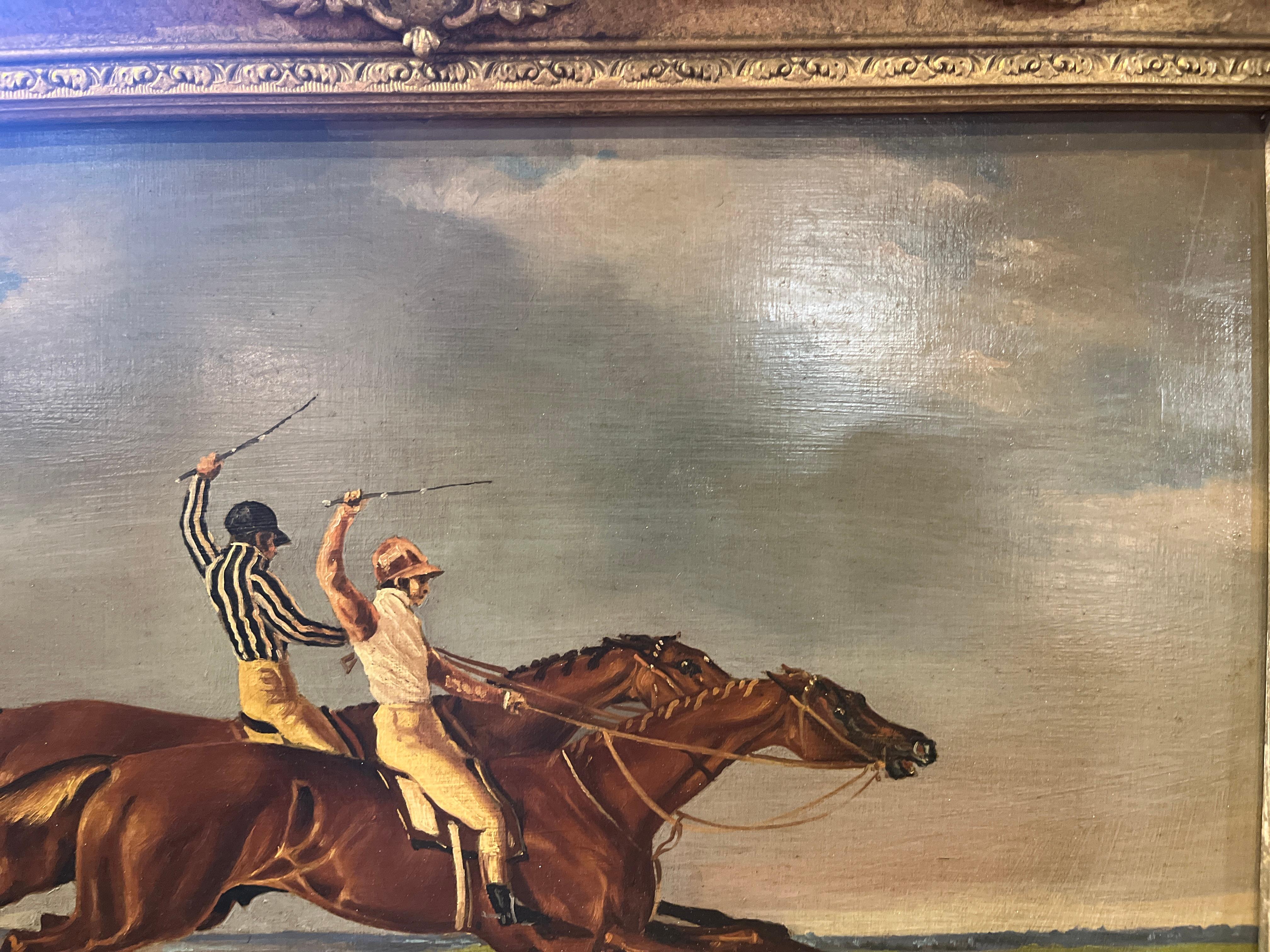 Original Oil on Mahogany Equestrian painting by Benjamin Herring. Painted lmid to late 19th century during romantic or expressionism era with folksy style.  No documents on piece or artist.  see detailed pics. Handsome piece!  Message us with any