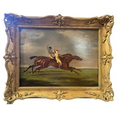 Óleo original sobre caoba Pintura ecuestre de Benjamin Herring