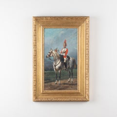 Original Oil on Panel Painting "Queen Victoria's Horse Guard" signed by Olivier