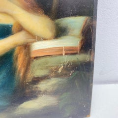 Original Oil Painting by Germaine Dawis, France 1921, a Nude Redhead Women