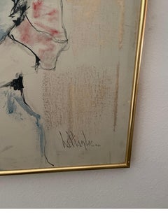 Original Oil Painting in Modigliani Style, Canvas, 20th Century, by Hollander