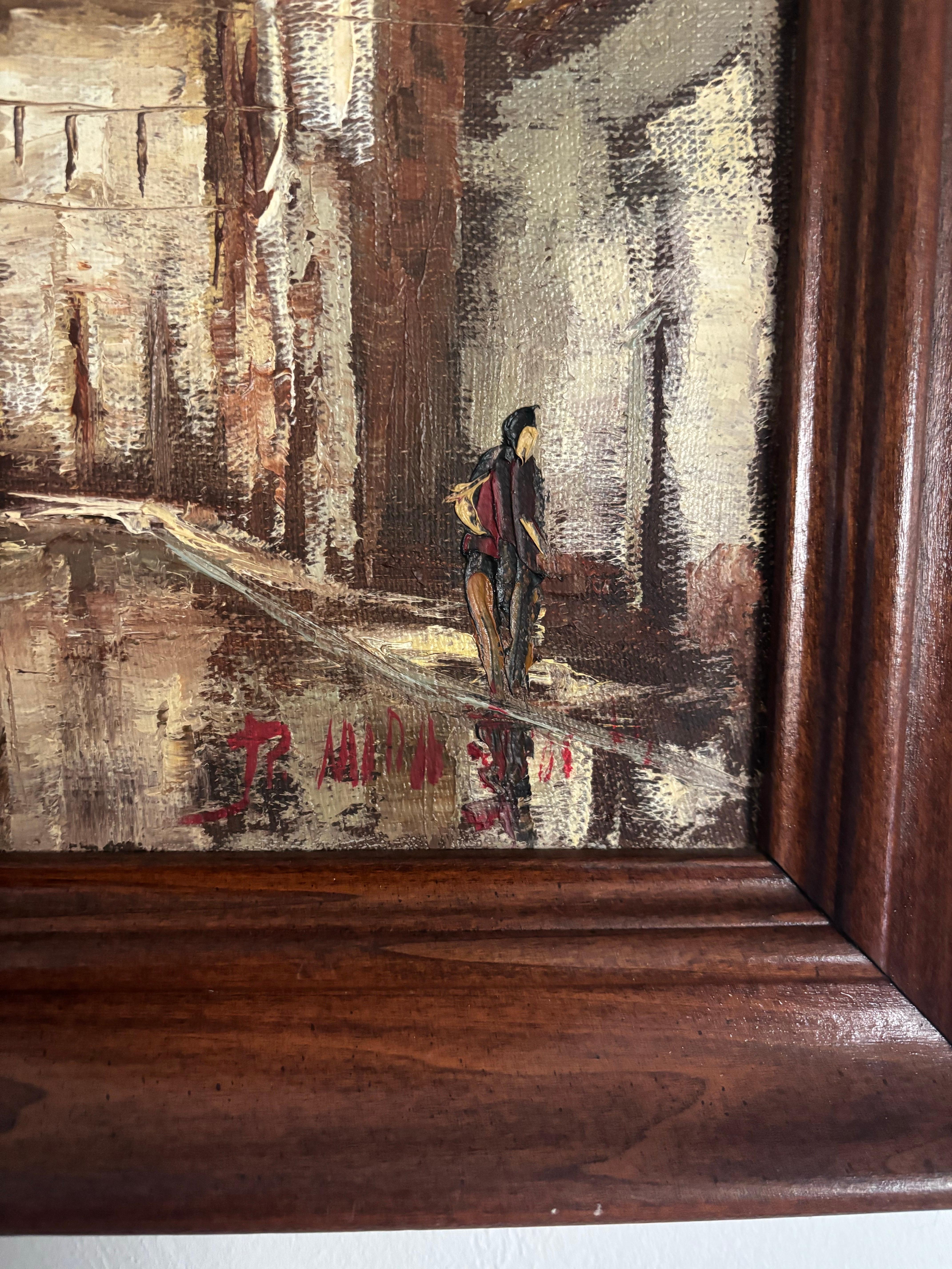 Venezuelan Original Oil Painting by José Alberto Mora, Venezuela, circa 1970s For Sale