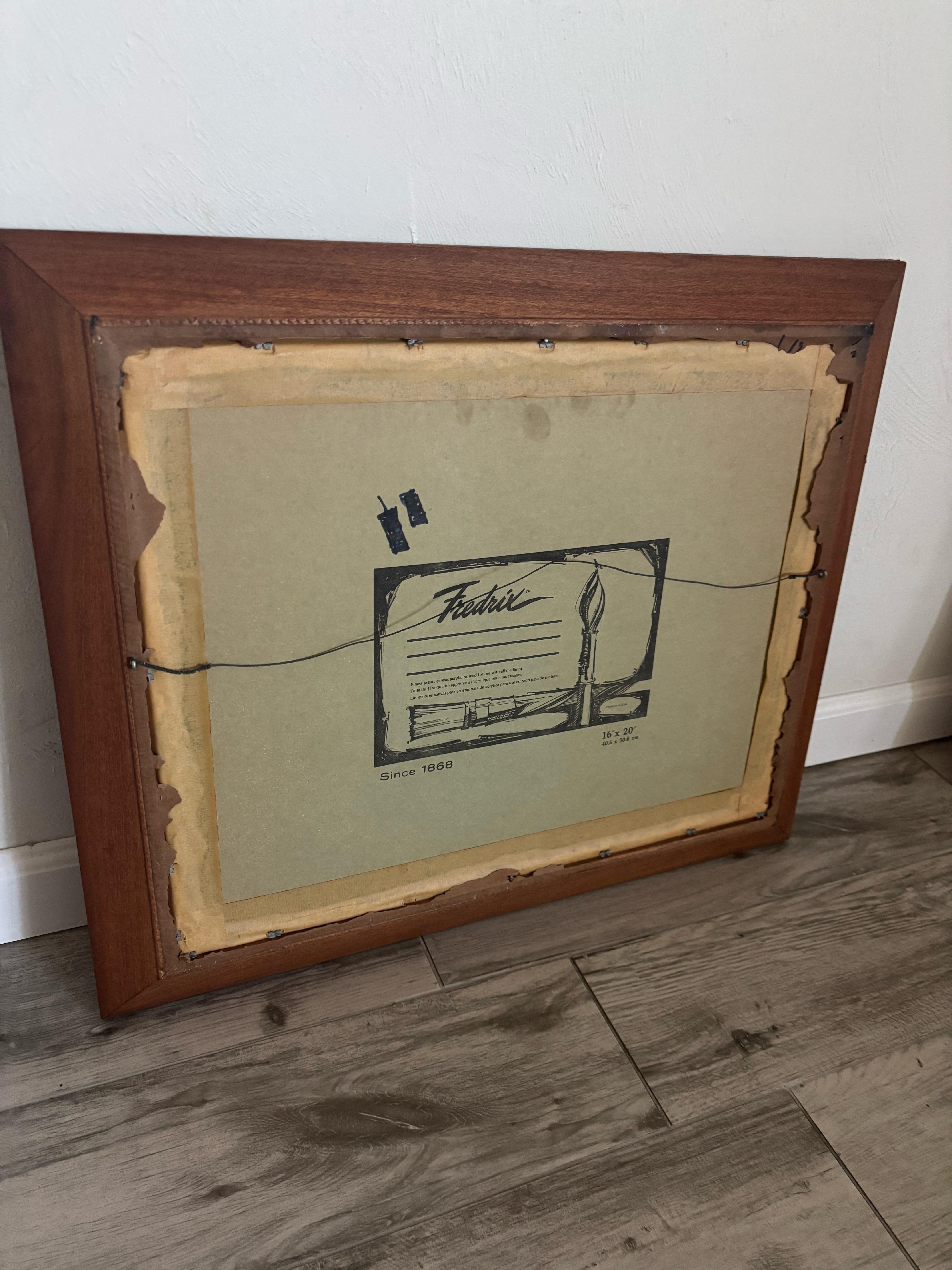 Canvas Original Oil Painting by José Alberto Mora, Venezuela, circa 1970s For Sale