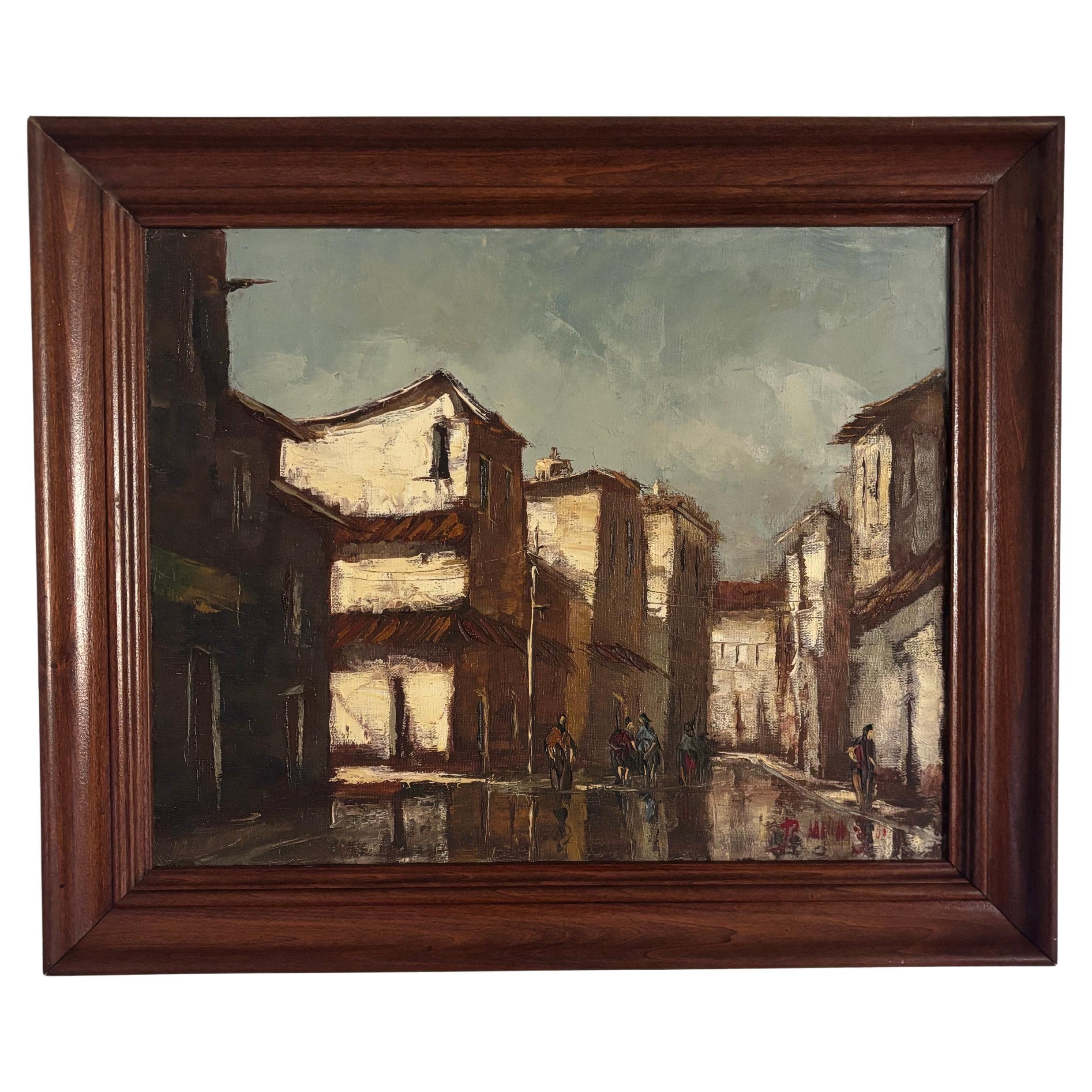 Óleo original de José Alberto Mora, Venezuela, hacia la década de 1970