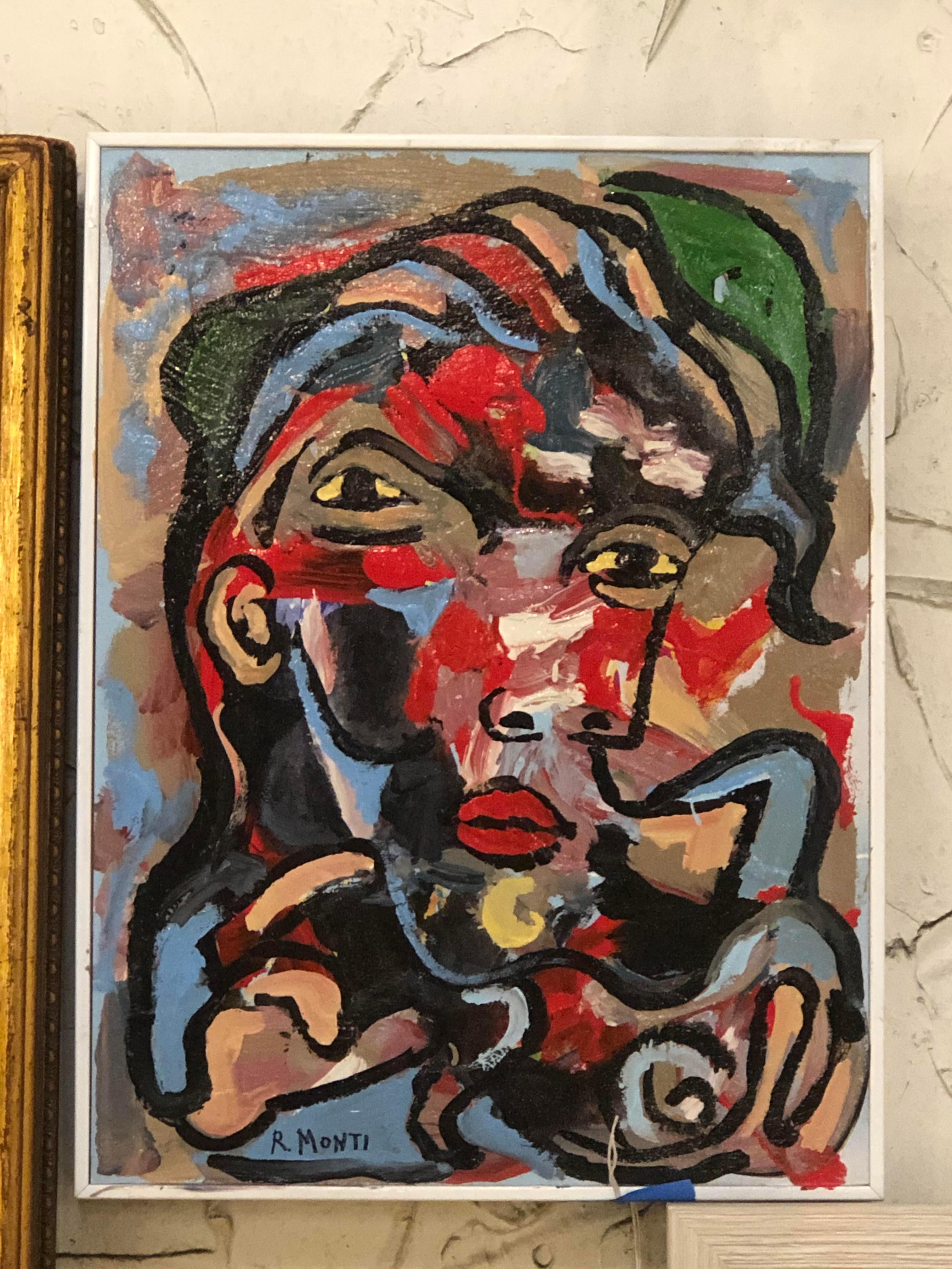 A colorful and textural oil painting by Pennsylvania-based artist R. Monti, this incredible piece is sure to add a pop of color to any space. Please confirm item location with seller (NY/NJ).