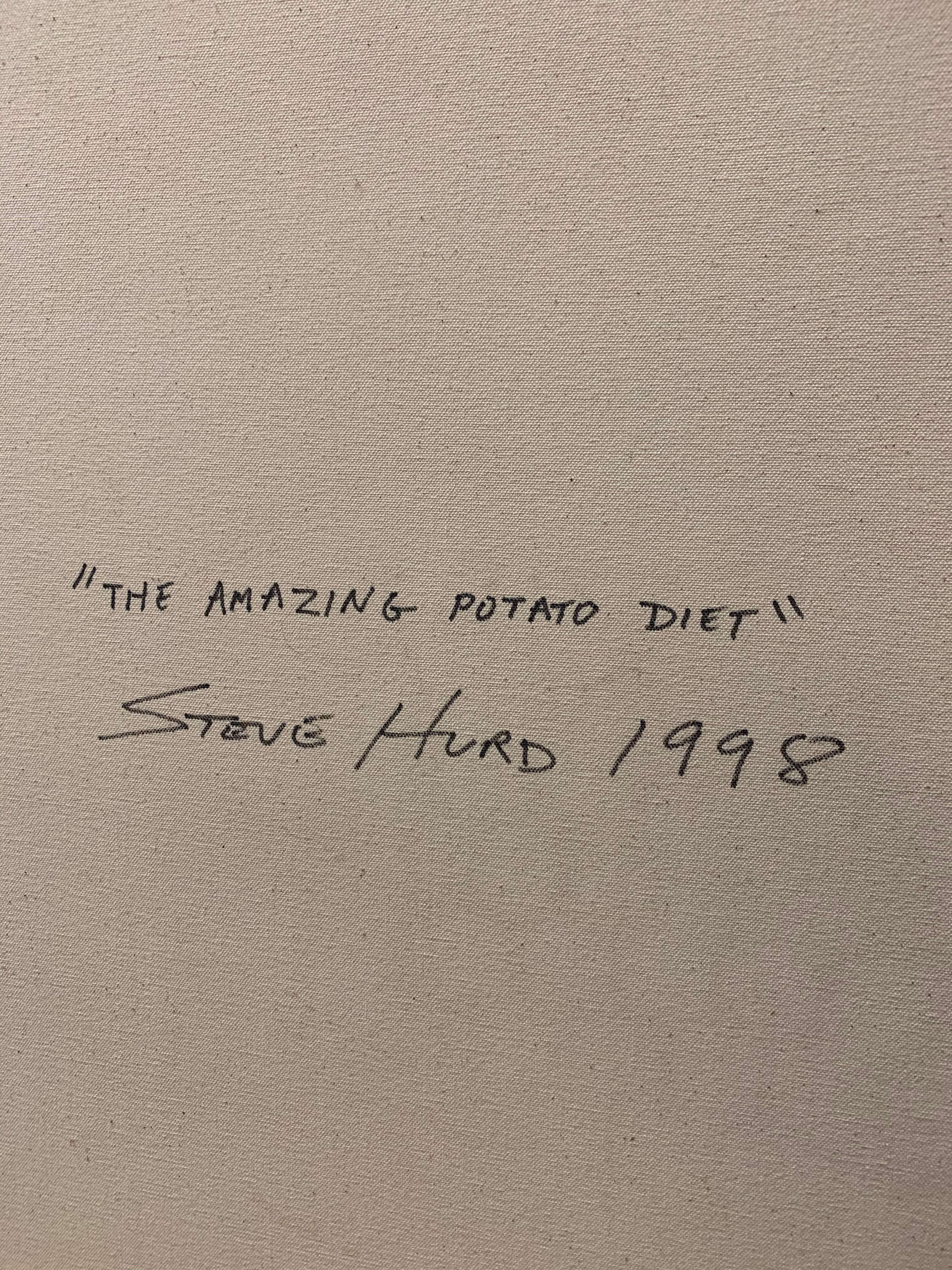 Original-Ölgemälde von Steve Hurd, „The Amazing Potato Diet“, Original im Angebot 3