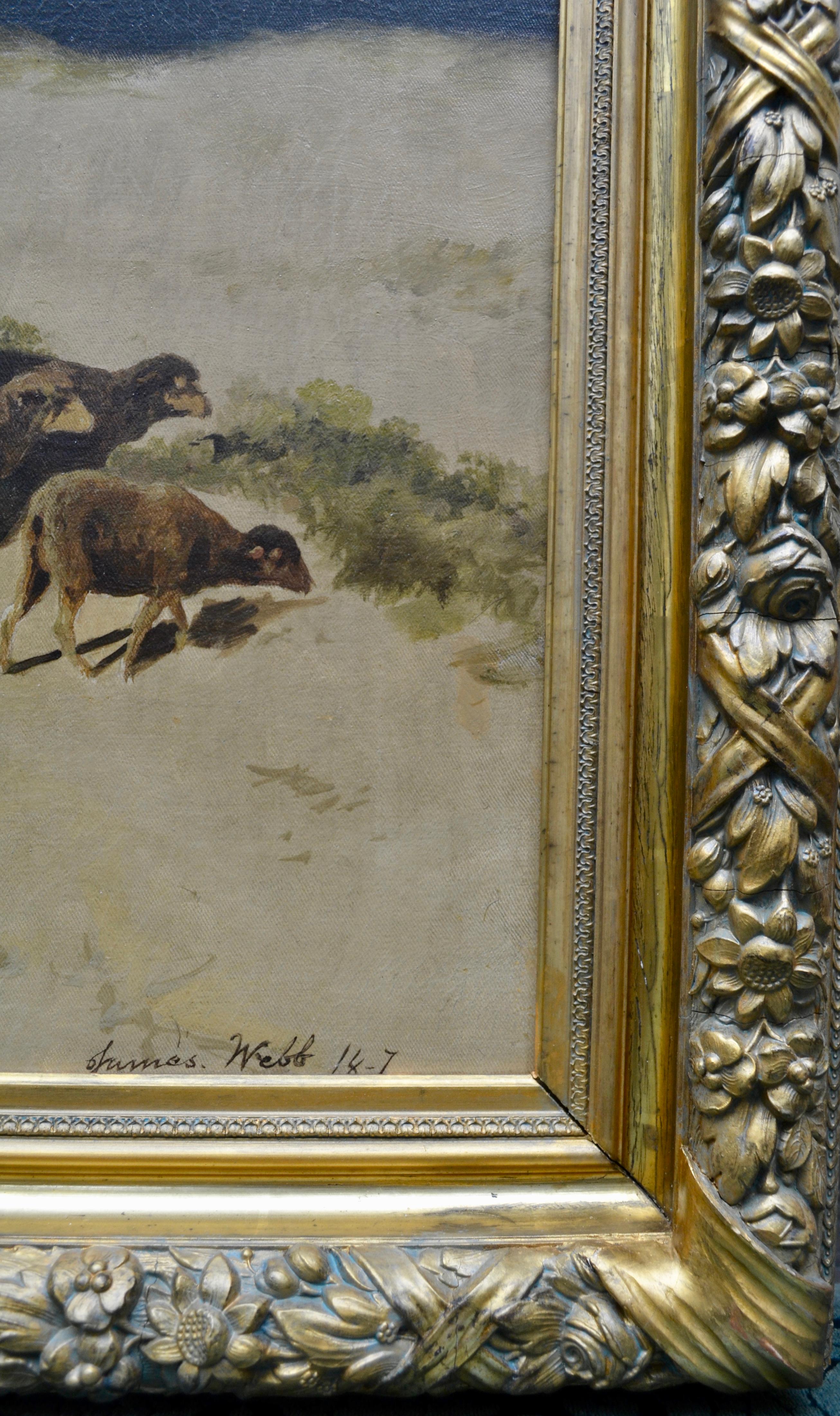 XIXe siècle Peinture à l'huile originale de l'artiste anglais James R. Webb en vente