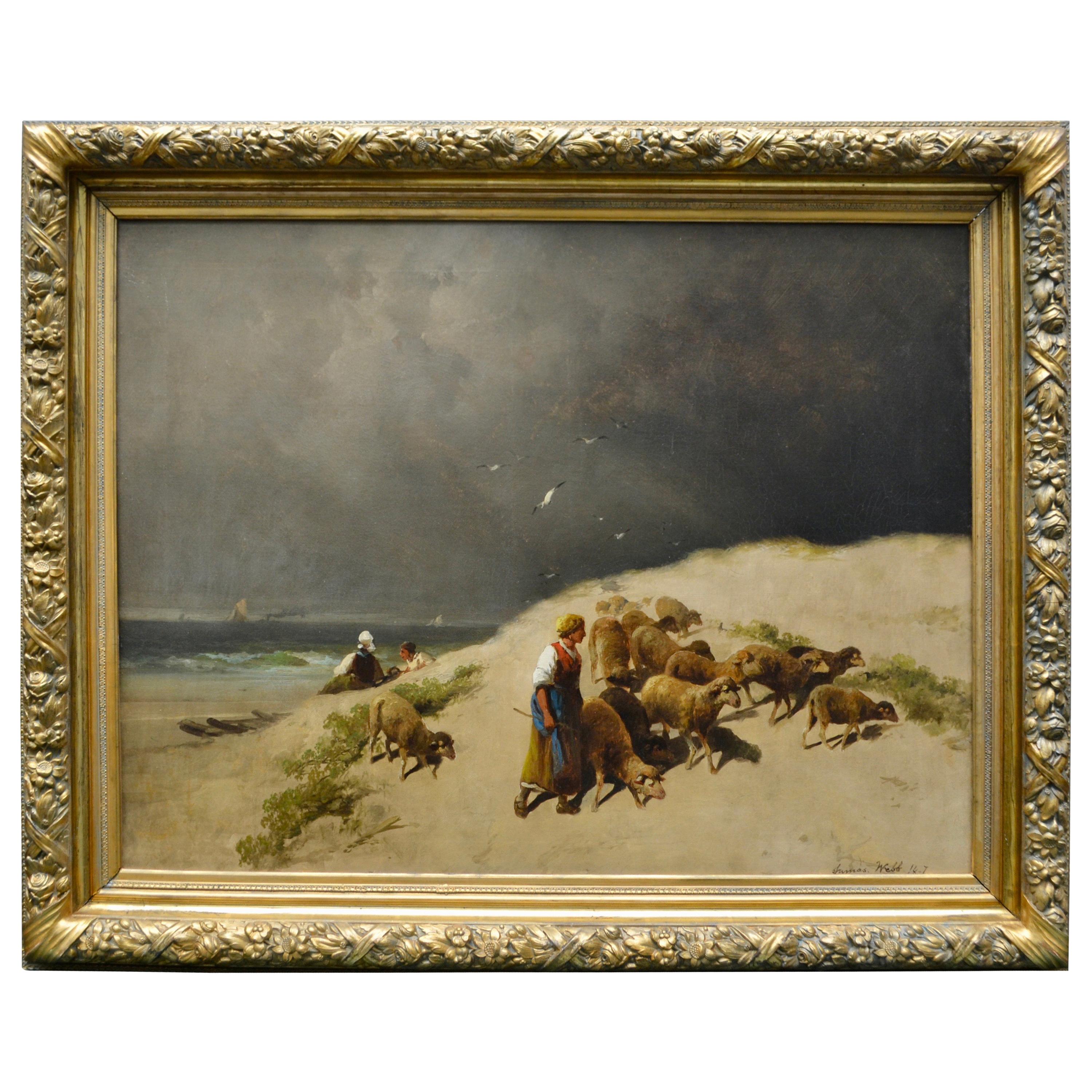 Peinture à l'huile originale de l'artiste anglais James R. Webb en vente