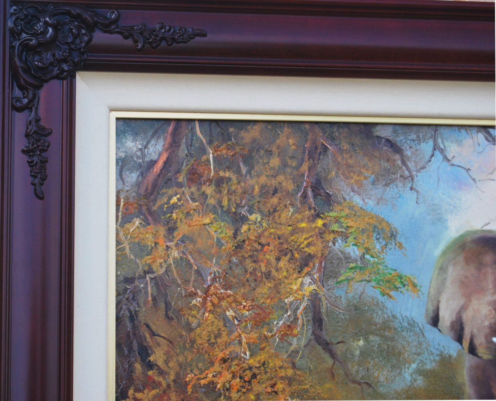 Americano Pittura ad olio originale di Violet Parkhurst in vendita