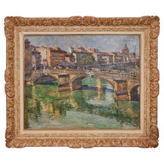 Antique Original Oil Painting of Florence