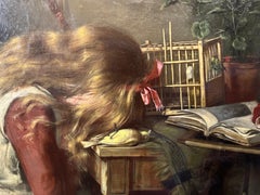 Pittura ad olio originale di ragazza di Harry Roseland