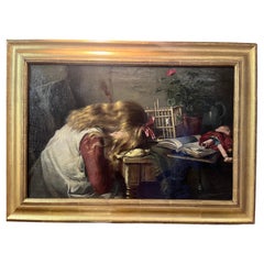 Original Oil Painting of Girl by Harry Roseland