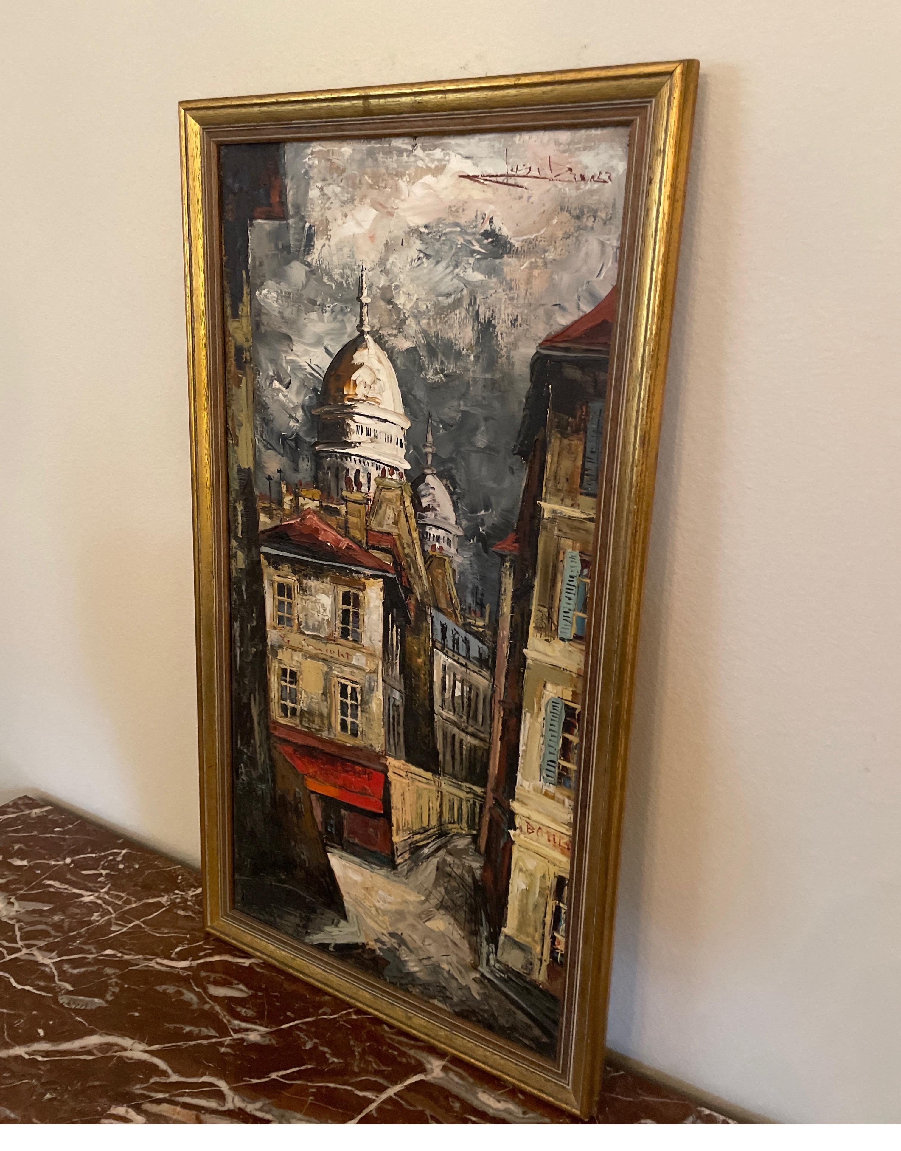 Original Ölgemälde von Pariser Straßenszene Signiert Darorocz (Französisch) im Angebot