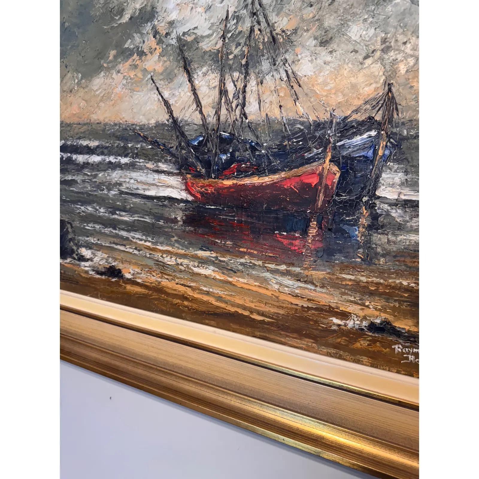 Original Ölgemälde von Schiff (Leinwand) im Angebot