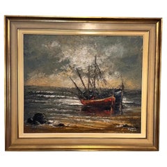 Original Ölgemälde von Schiff