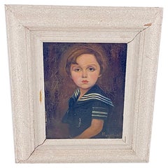 Original Oil Painting, Representing a Litle Boy, Signed,  Fance 1930