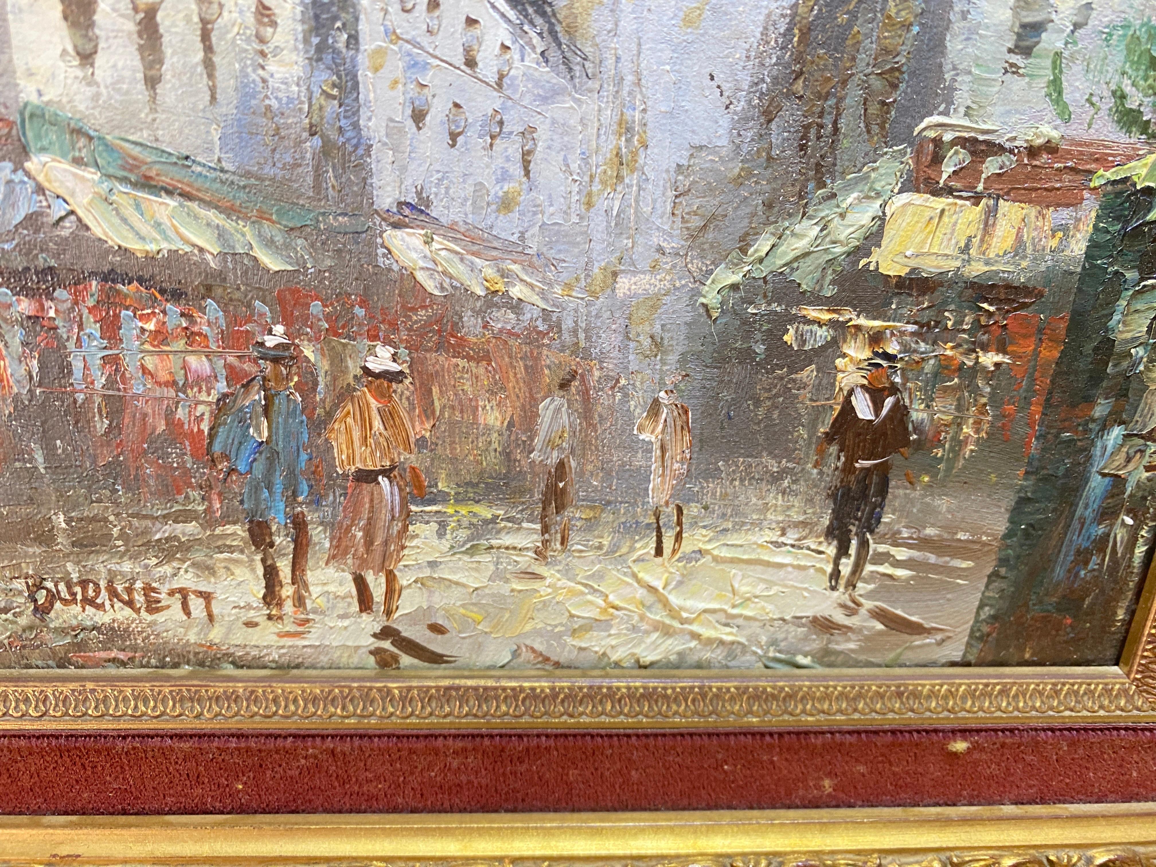Original Oil Painting Representing Montmartre Signed Fance Early 20th Century 3