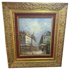 Original Oil Painting Representing Montmartre Signed Fance Early 20th Century
