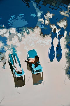 Original oil painting sunbathing LE BAIN DE SOLEIL by Carole Grandgirard France