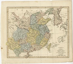 Original Old China Map, From Korea and the Sea of Japan to Teypin Island, 1803