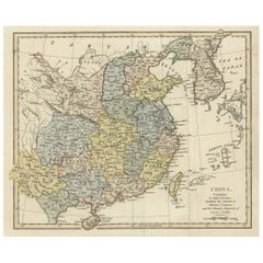 Original Old China Map, From Korea and the Sea of Japan to Teypin Island, 1803