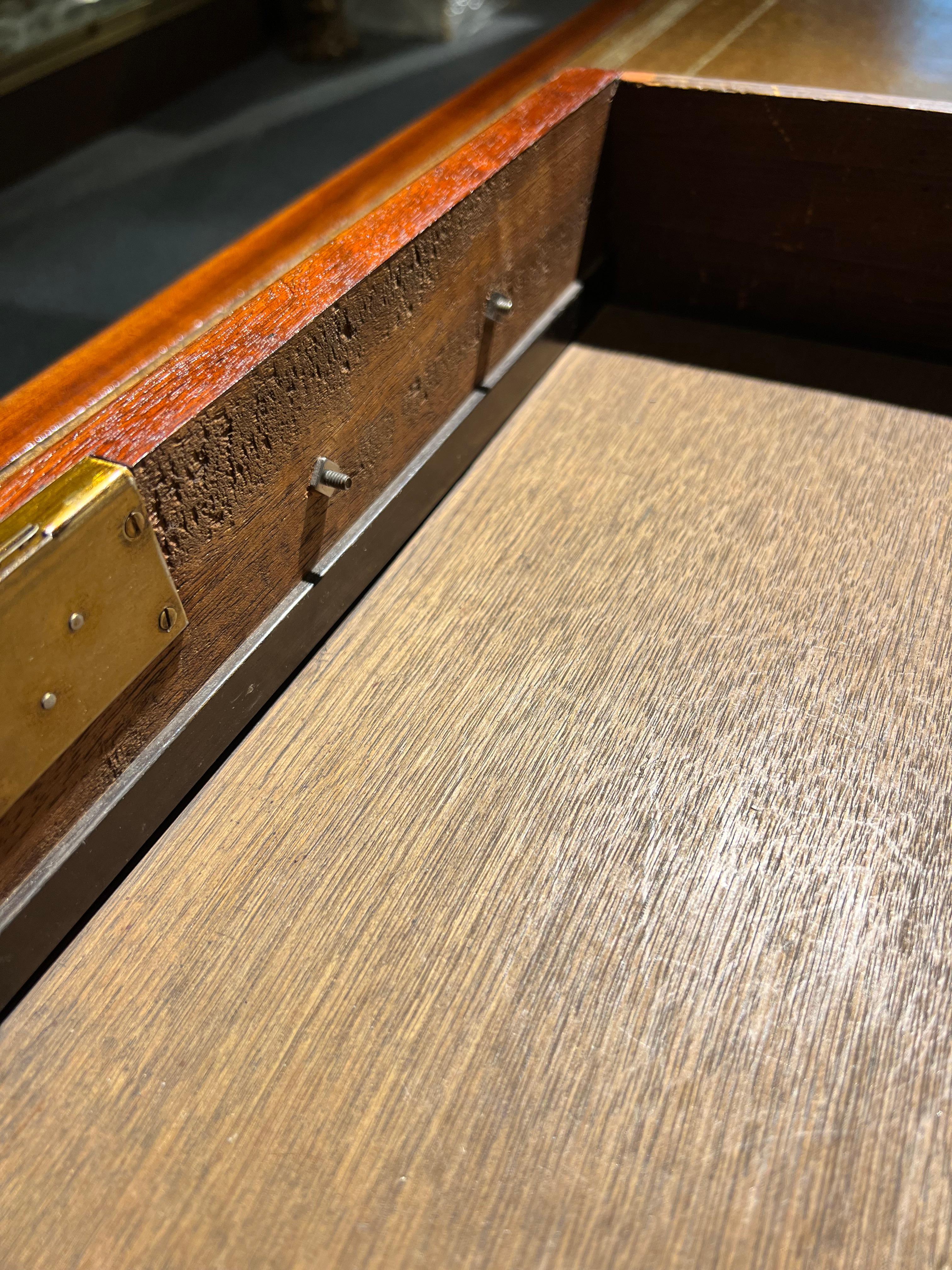 Original Old English Mahogany Desk / Writing Table For Sale 9