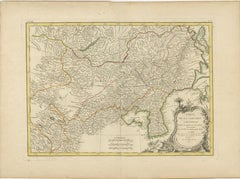 Original Old Map of Present-Day Mongolia, Northeast China and Korea