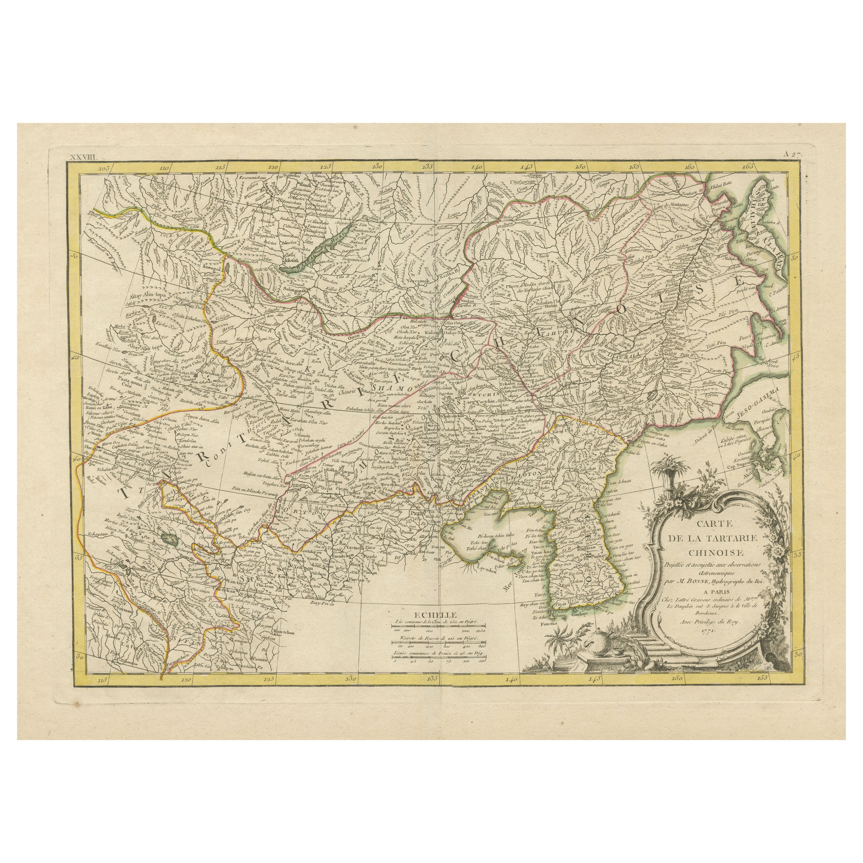 Antiguo mapa original de la actual Mongolia, noreste de China y Corea